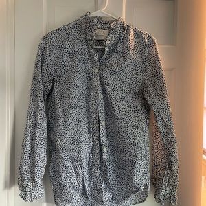 Bold blue Liberty fabric button down